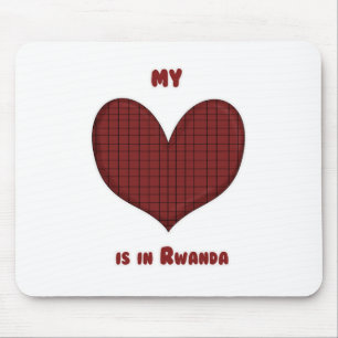 Alfombrilla De Ratón Mi corazón está en Rwanda