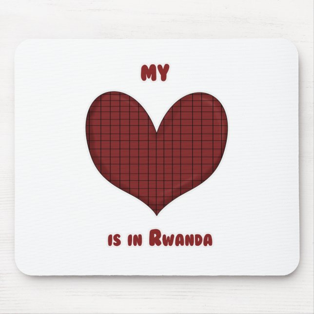 Alfombrilla De Ratón Mi corazón está en Rwanda (Frente)