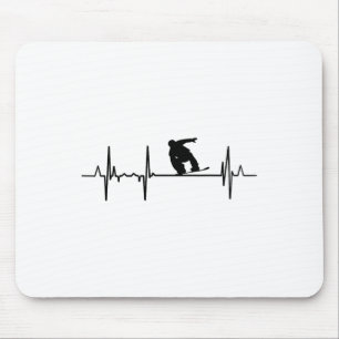 Alfombrilla De Ratón Mi Corazón Gana Por Snowboard Snowboard Fan Ecg