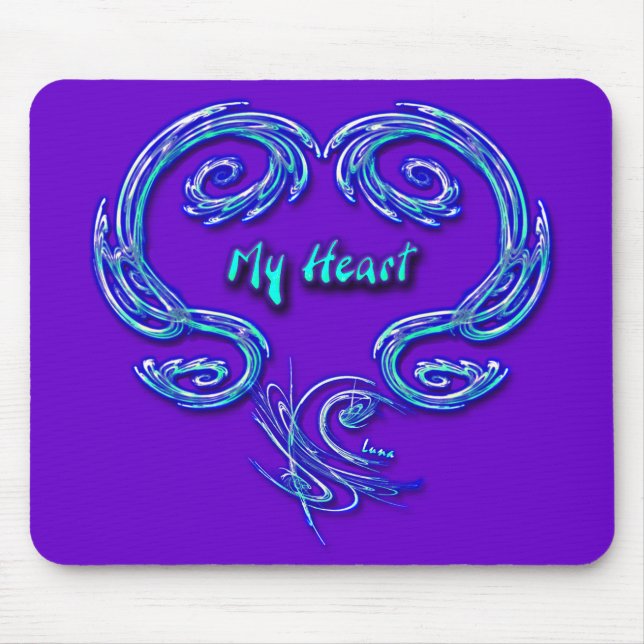 Alfombrilla De Ratón Mi corazón Mousepad (púrpura) (Frente)