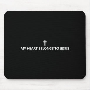 Alfombrilla De Ratón Mi Corazón Pertenece A Jesús Sutil Minimalista Cri