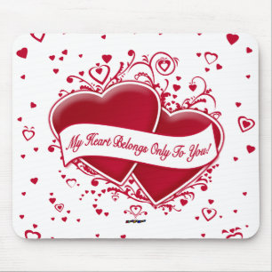 Alfombrilla De Ratón ¡Mi Corazón Pertenece Únicamente A Ti! Corazones r