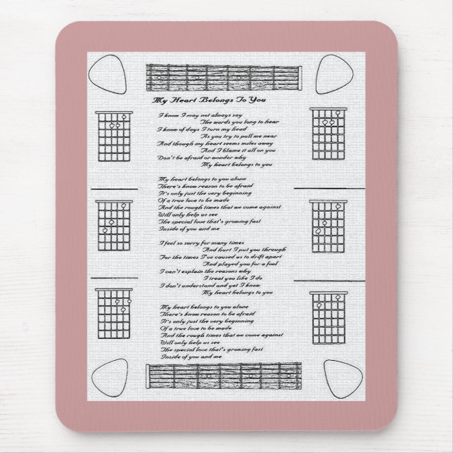 Alfombrilla De Ratón Mi Corazón Te Pertenece (Frente)