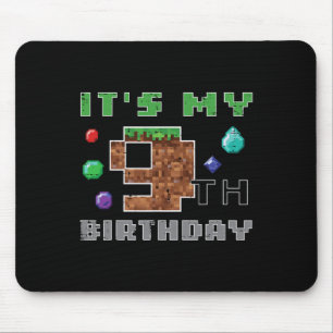Alfombrilla De Ratón Mi cumpleaños número 9 Pixel 9 Videojuegos para ni