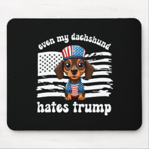 Alfombrilla De Ratón Mi Dachshund odia el voto de Trump