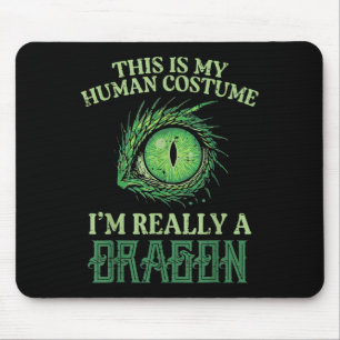 Alfombrilla De Ratón Mi disfraz humano soy realmente Dragón Halloween H
