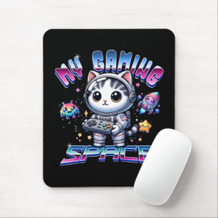 ALFOMBRILLA DE RATÓN MI ESPACIO DE JUEGOS - GATO ESPACIAL KAWAII