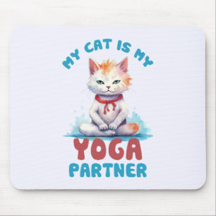 Alfombrilla De Ratón Mi Gato Es Mi Socio De Yoga (2)