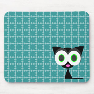 Alfombrilla De Ratón Mi gato negro afortunado Mousepad modelado azul