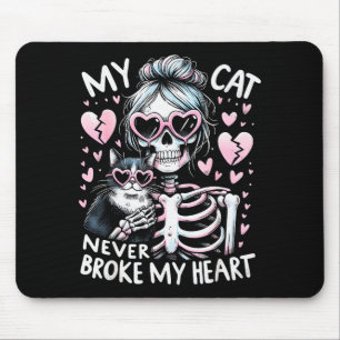 Alfombrilla De Ratón Mi gato nunca rompió mi corazón divertido esquelet