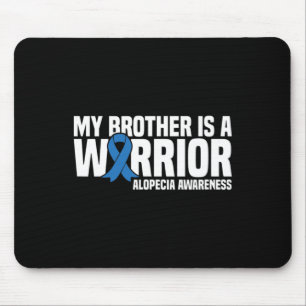 Alfombrilla De Ratón Mi Hermano es un Guerrero con Alopecia de Cinta Az
