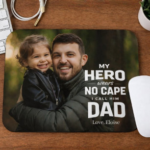 Alfombrilla De Ratón Mi Héroe No Usa Capa Foto Regalo Día del Padre