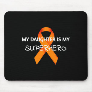 Alfombrilla De Ratón Mi Hija Es Mi Naranja De Superhéroes Ribbon Awaren