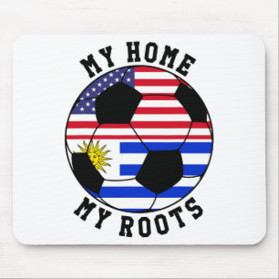 Alfombrilla De Ratón Mi Hogar Mis Raíces Uruguay Bandera Camiseta de Fú
