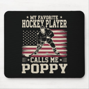 Alfombrilla De Ratón Mi jugador de hockey favorito me llama Poppy bande