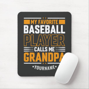 Alfombrilla De Ratón Mi jugador favorito de béisbol me llama abuelo