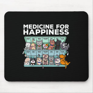 Alfombrilla De Ratón Mi Medicina Para La Felicidad Llamaba Gatos Todos 