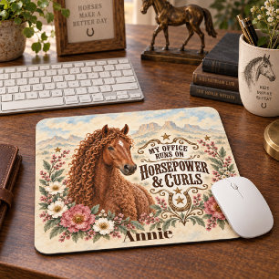 Alfombrilla De Ratón Mi Oficina Funciona con Caballos de Fuerza y Rizos