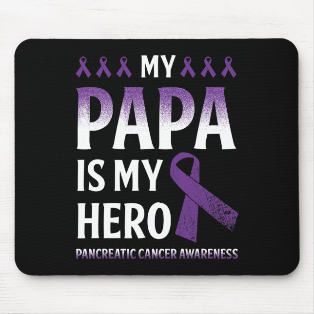 Alfombrilla De Ratón Mi papá es mi héroe de cáncer pancreático (Frente)