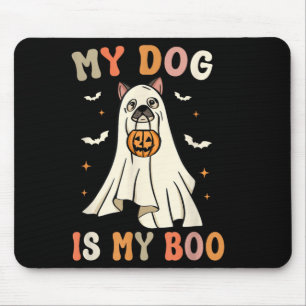 Alfombrilla De Ratón Mi perro es mi Boo Halloween perro fantasma espelu