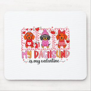 Alfombrilla De Ratón Mi perro es mi San Valentín Perros salchicha lindo