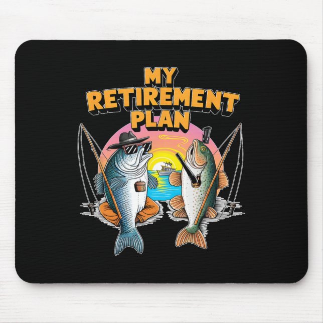 Alfombrilla De Ratón Mi Plan De Jubilación Es Pescador De Pescado Diver (Frente)