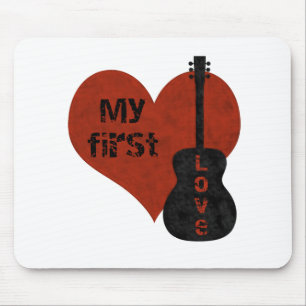 Alfombrilla De Ratón Mi primer amor Guitar Mousepad