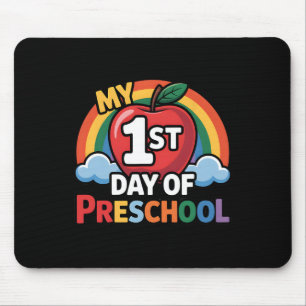 Alfombrilla De Ratón Mi Primer Día De Preescolar Manzana De Arcoíris Re