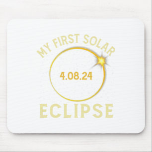 Alfombrilla De Ratón Mi primer eclipse solar total del 8 de abril niño 