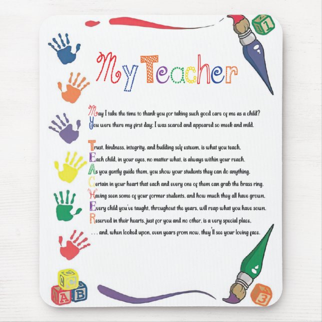 Alfombrilla De Ratón Mi profesor Mousepad (Frente)