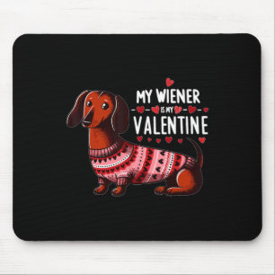 Alfombrilla De Ratón Mi salchicha es mi San Valentín - Lindo Dachshund