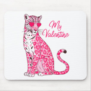 Alfombrilla De Ratón Mi San Valentín Cute Leopardo Corazón Amor San Val