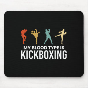 Alfombrilla De Ratón Mi tipo de sangre es kickboxing Kickboxer
