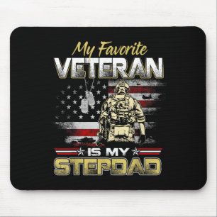 Alfombrilla De Ratón Mi veterano favorito es la bandera del padrastro d