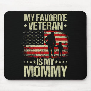 Alfombrilla De Ratón Mi veterano favorito es Mymommy American Flag Vete