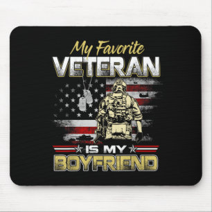 Alfombrilla De Ratón Mi veterano favorito es novio - bandera del día de