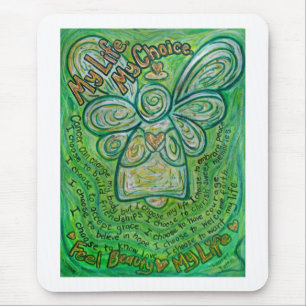 Alfombrilla De Ratón Mi vida Cáncer Verde Angel Mousepad