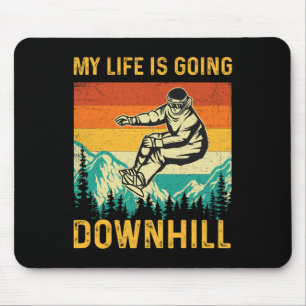 Alfombrilla De Ratón Mi vida va cuesta abajo - Snowboardi