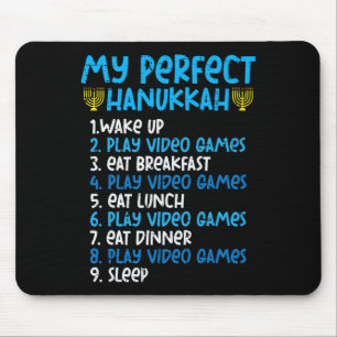 Alfombrilla De Ratón Mi videojuego perfecto Hanukkah Chanukah Jew Men B