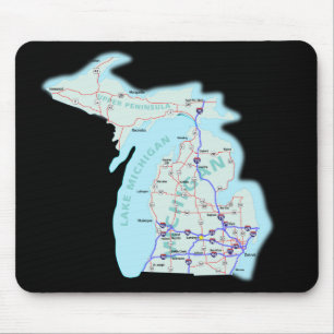 Alfombrilla De Ratón Michigan Map Mousepad