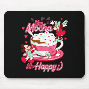 Alfombrilla De Ratón Mickey y Minnie Día de San Valentín Tú Mocha Me H 