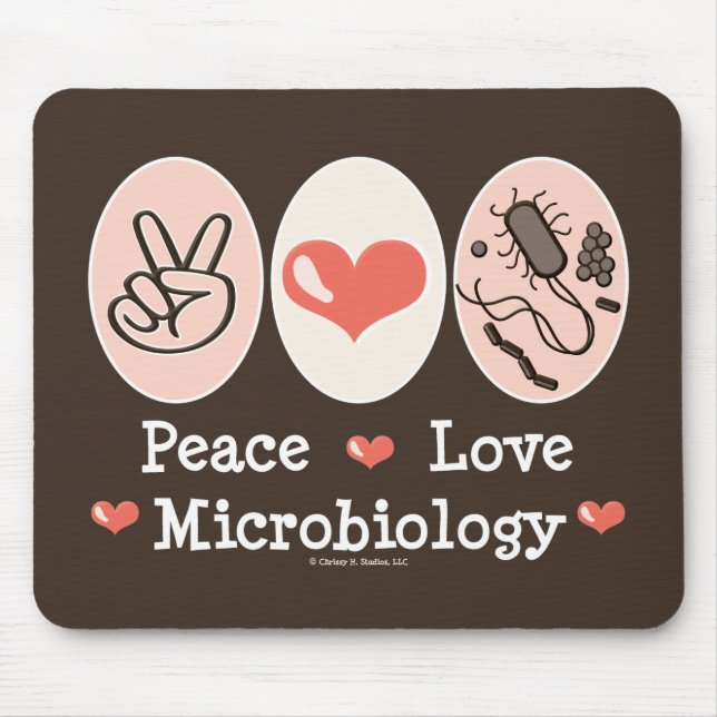 Alfombrilla De Ratón Microbiología Mousepad del amor de la paz (Frente)
