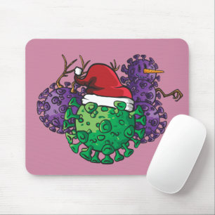 Alfombrilla De Ratón Microbios de virus aman el día de Navidad