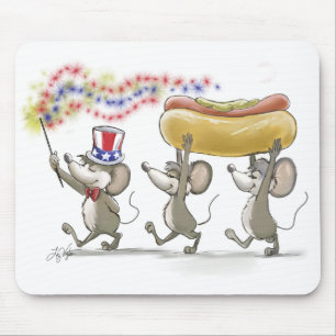 Alfombrilla De Ratón Micrófono, Mac & Moe Feliz 4 de Julio Mousepad