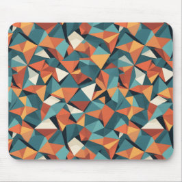 Alfombrilla De Ratón Mid-Century Geometric Teal & Orange Pattern