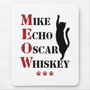 Alfombrilla De Ratón Mike Echo Oscar Whiskey MEOW Cat