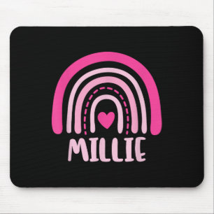 Alfombrilla De Ratón Millie Name Heart Cute Rainbow personalizado