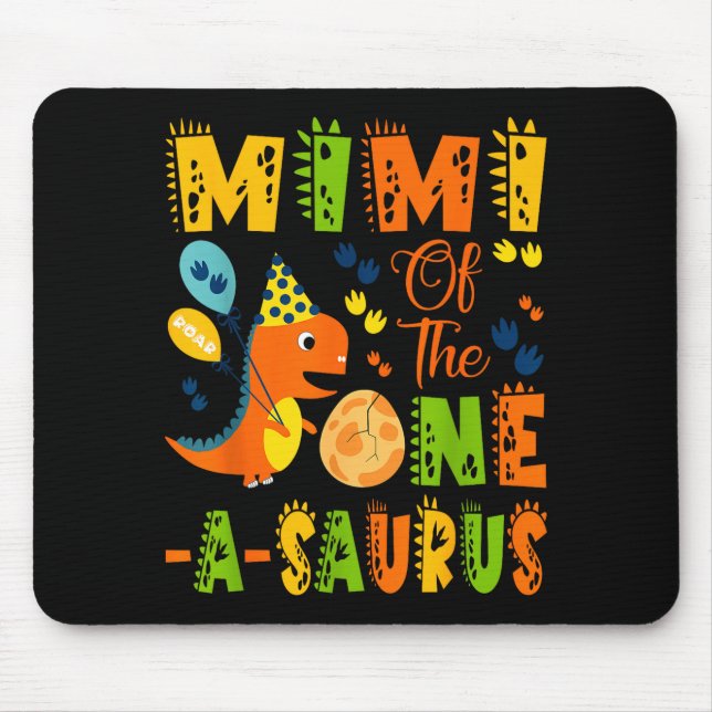 Alfombrilla De Ratón Mimi del dinosaurio cumpleaños uno-a-saurus primer (Frente)
