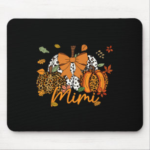 Alfombrilla De Ratón Mimi Thankding Leopard Pumpkin Coquette Bow Mom