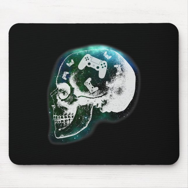 Alfombrilla De Ratón Mind Controller Skull Gaming Gamer Mens Boys Teens (Frente)